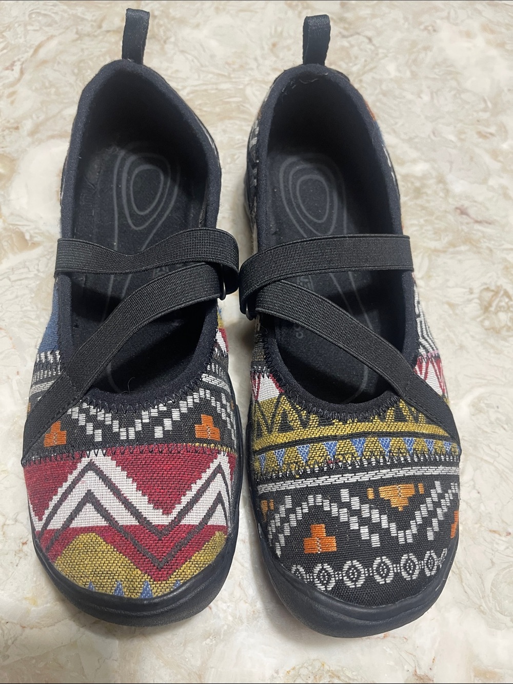 Keen Hush Knit Mary Jane Shoe Aztec Design Sz 8